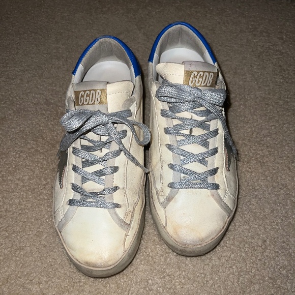 Golden Goose Sneakers with Silver Star and Blue Heel - Picture 2 of 3